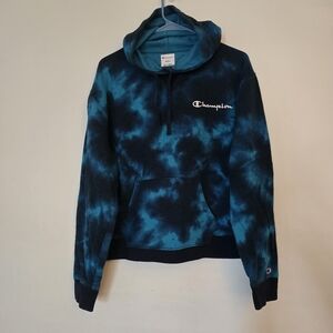 Champion Blue Tye Dye Pullover Hoodie, sz XL